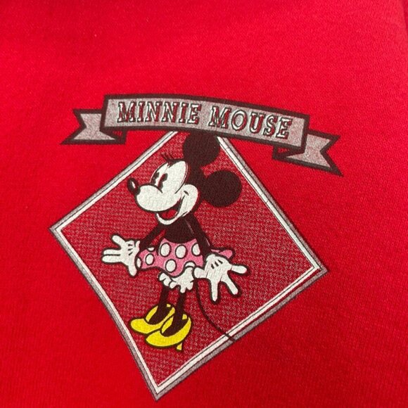 Y2K WALT DISNEY SWEATSHIRT AUTHENTIC RED MINNI MOUSE POLKA DOT DRESS Sz L - Picture 6 of 16